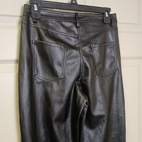 Halogen Womens Faux Leather Pants Size 0 Black Straight Leg NWT - Picture 3 of 4